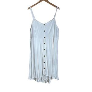 Torrid NWT Women sz 3X Off White Mini Textured Woven High Lo Dress Side Pockets